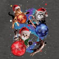 Cute Christmas Cats In Space Ornaments Graphic Vector Backpack