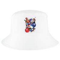 Cute Christmas Cats In Space Ornaments Graphic Cool Comfort Performance Bucket Hat