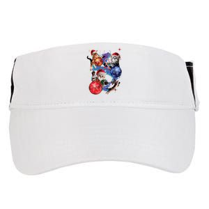 Cute Christmas Cats In Space Ornaments Graphic Adult Drive Performance Visor