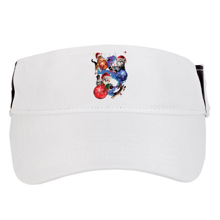 Cute Christmas Cats In Space Ornaments Graphic Adult Drive Performance Visor