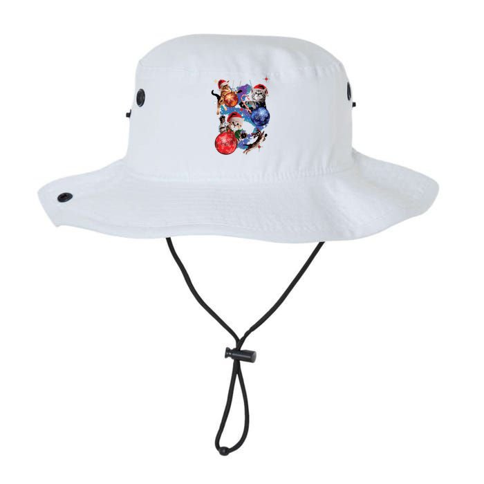 Cute Christmas Cats In Space Ornaments Graphic Legacy Cool Fit Booney Bucket Hat