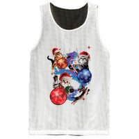 Cute Christmas Cats In Space Ornaments Graphic Mesh Reversible Basketball Jersey Tank