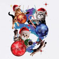 Cute Christmas Cats In Space Ornaments Graphic Mesh Reversible Basketball Jersey Tank