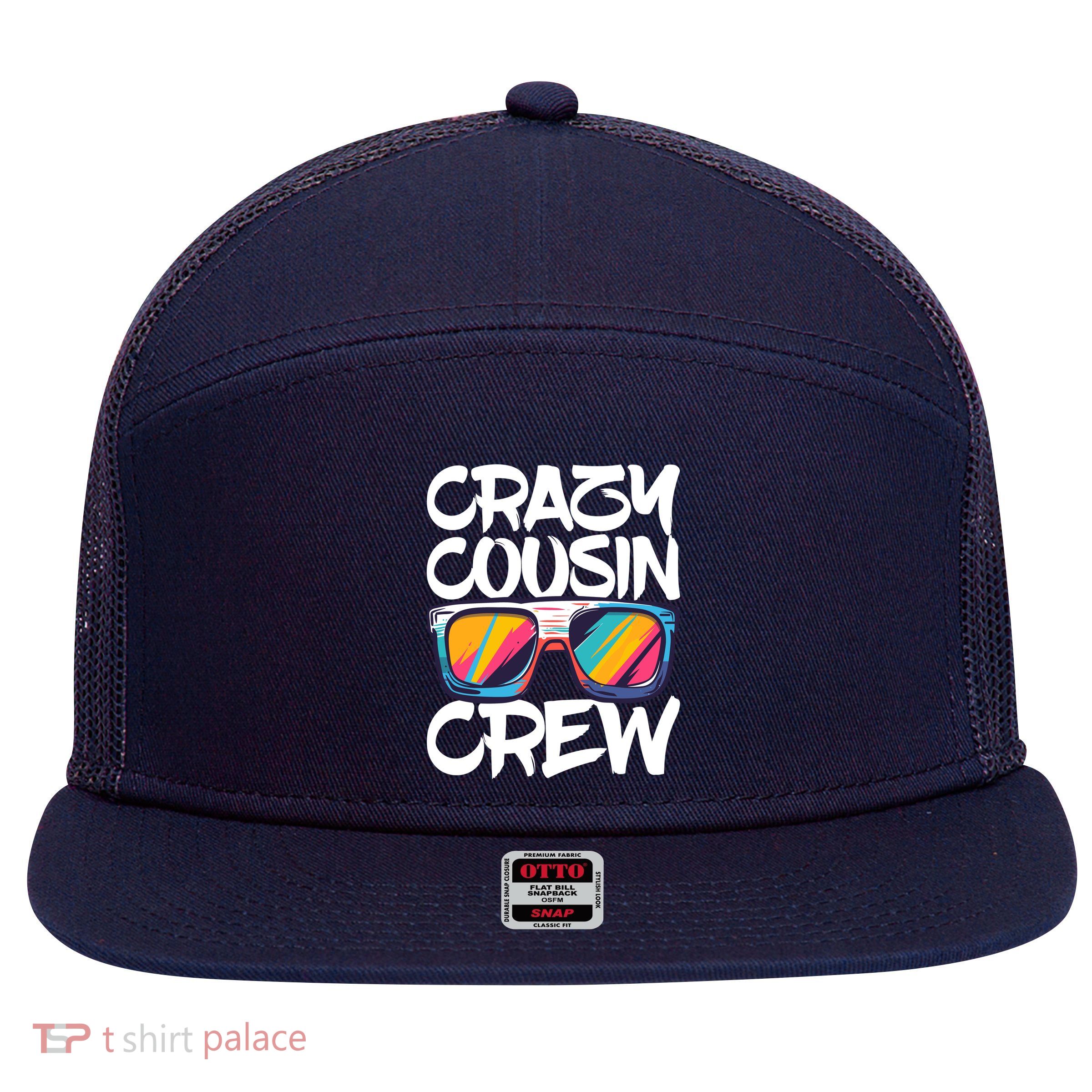 Crazy Cousin Crew Adults Boy Girl Matching 7 Panel Mesh Trucker Snapback Hat