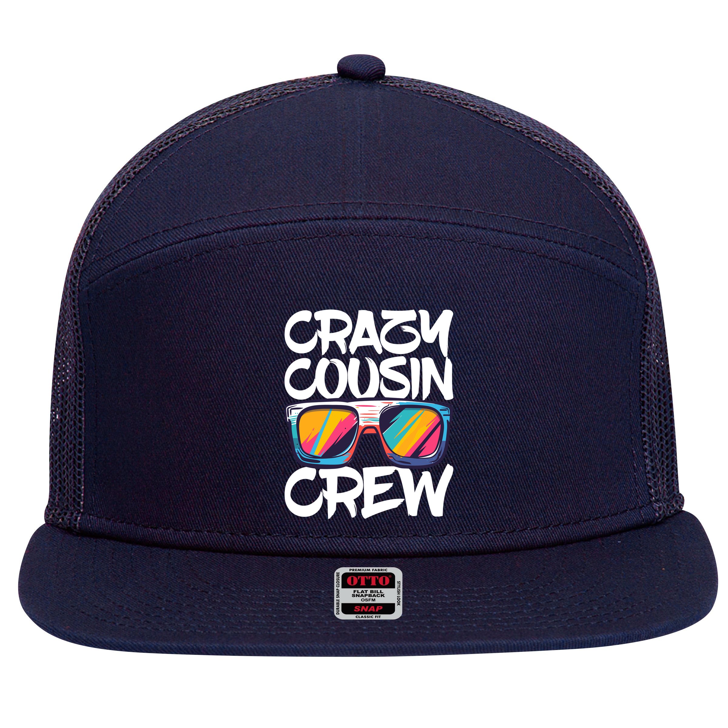 Crazy Cousin Crew Adults Boy Girl Matching 7 Panel Mesh Trucker Snapback Hat