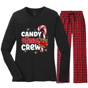 Candy Cane Crew Christmas Candy Love Pajamas Women's Long Sleeve Flannel Pajama Set 