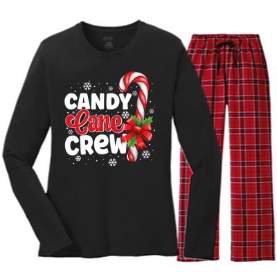 Candy Cane Crew Christmas Candy Love Pajamas Women's Long Sleeve Flannel Pajama Set 