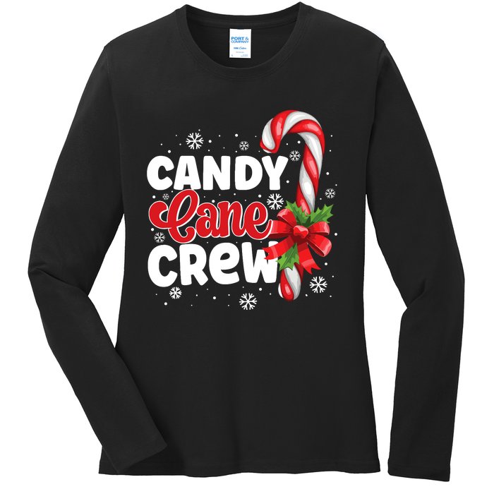 Candy Cane Crew Christmas Candy Love Pajamas Ladies Long Sleeve Shirt