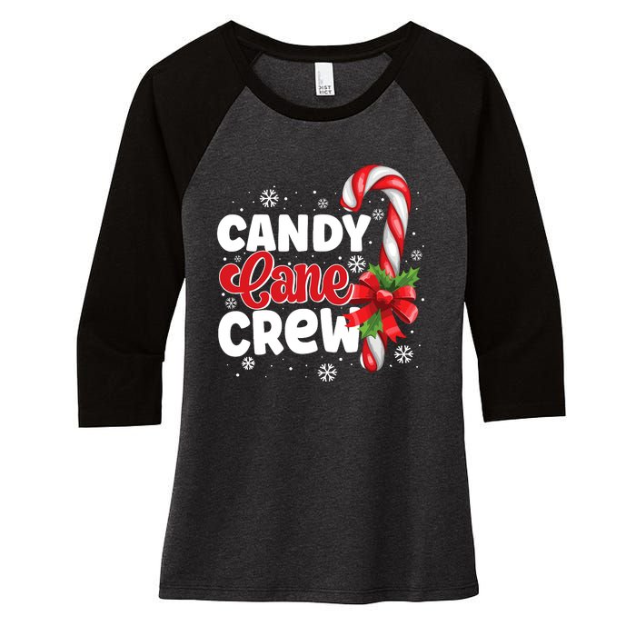 Candy Cane Crew Christmas Candy Love Pajamas Women's Tri-Blend 3/4-Sleeve Raglan Shirt