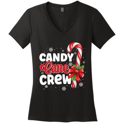 Candy Cane Crew Christmas Candy Love Pajamas Women's V-Neck T-Shirt