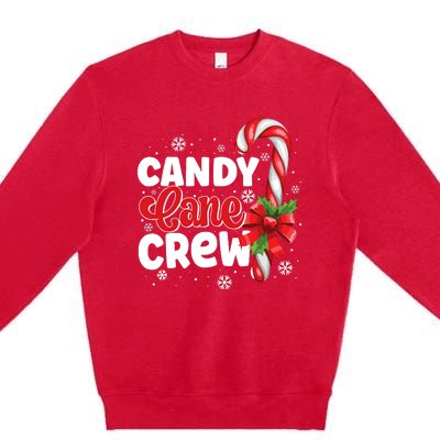 Candy Cane Crew Christmas Candy Love Pajamas Premium Crewneck Sweatshirt