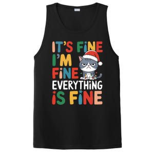 Christmas Cat Cute ItS Fine IM Fine Everything Is Fine Gift PosiCharge Competitor Tank