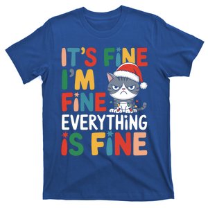 Christmas Cat Cute ItS Fine IM Fine Everything Is Fine Gift T-Shirt