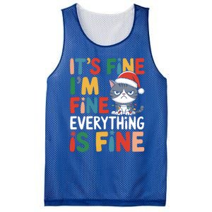 Christmas Cat Cute ItS Fine IM Fine Everything Is Fine Gift Mesh Reversible Basketball Jersey Tank