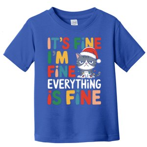 Christmas Cat Cute ItS Fine IM Fine Everything Is Fine Gift Toddler T-Shirt