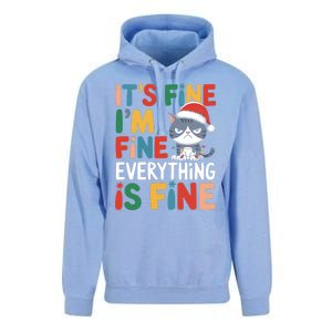 Christmas Cat Cute ItS Fine IM Fine Everything Is Fine Gift Unisex Surf Hoodie