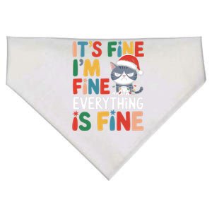 Christmas Cat Cute ItS Fine IM Fine Everything Is Fine Gift USA-Made Doggie Bandana