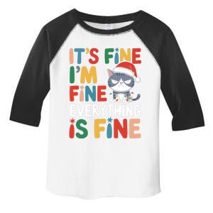 Christmas Cat Cute ItS Fine IM Fine Everything Is Fine Gift Toddler Fine Jersey T-Shirt