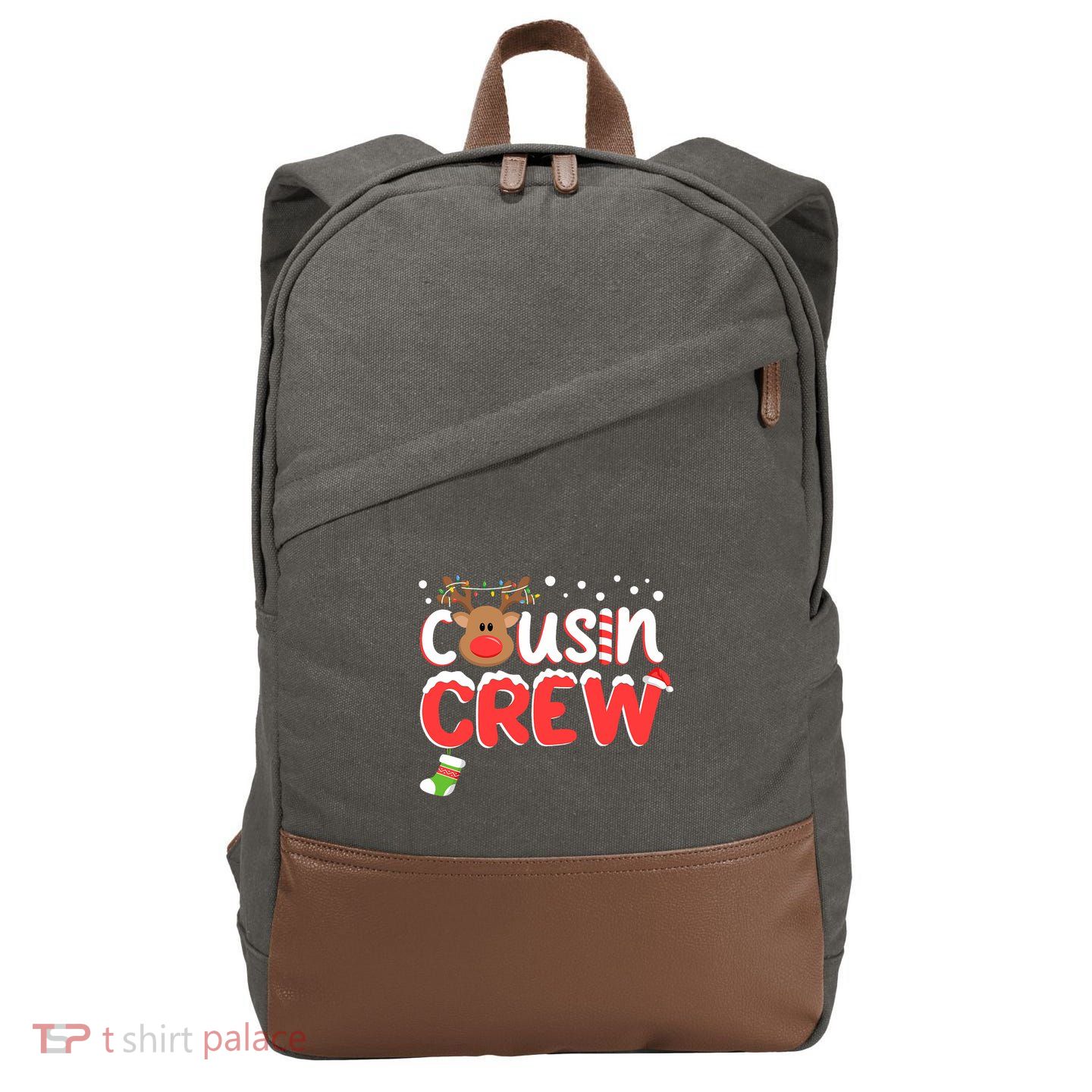 Cousin Crew Christmas Cousins Christmas Matching Family Cotton Canvas Backpack
