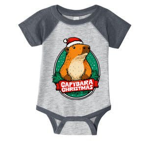 Capybara Christmas Cute Holiday Largest Holiday Rodent Funny Infant Baby Jersey Bodysuit