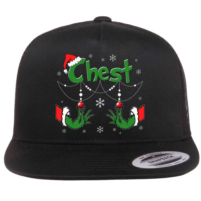 Christmas Couples Chest Matching Chestnuts Flat Bill Trucker Hat