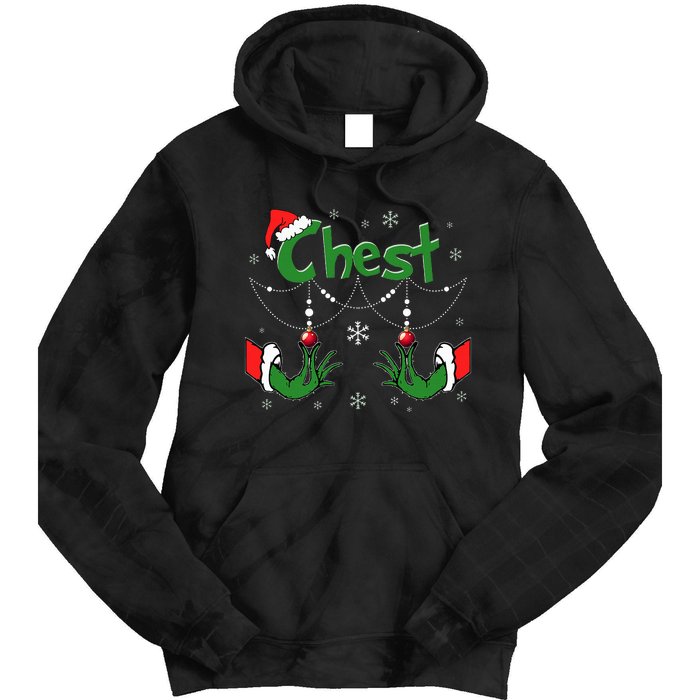 Christmas Couples Chest Matching Chestnuts Tie Dye Hoodie