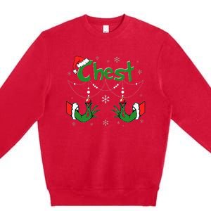 Christmas Couples Chest Matching Chestnuts Premium Crewneck Sweatshirt