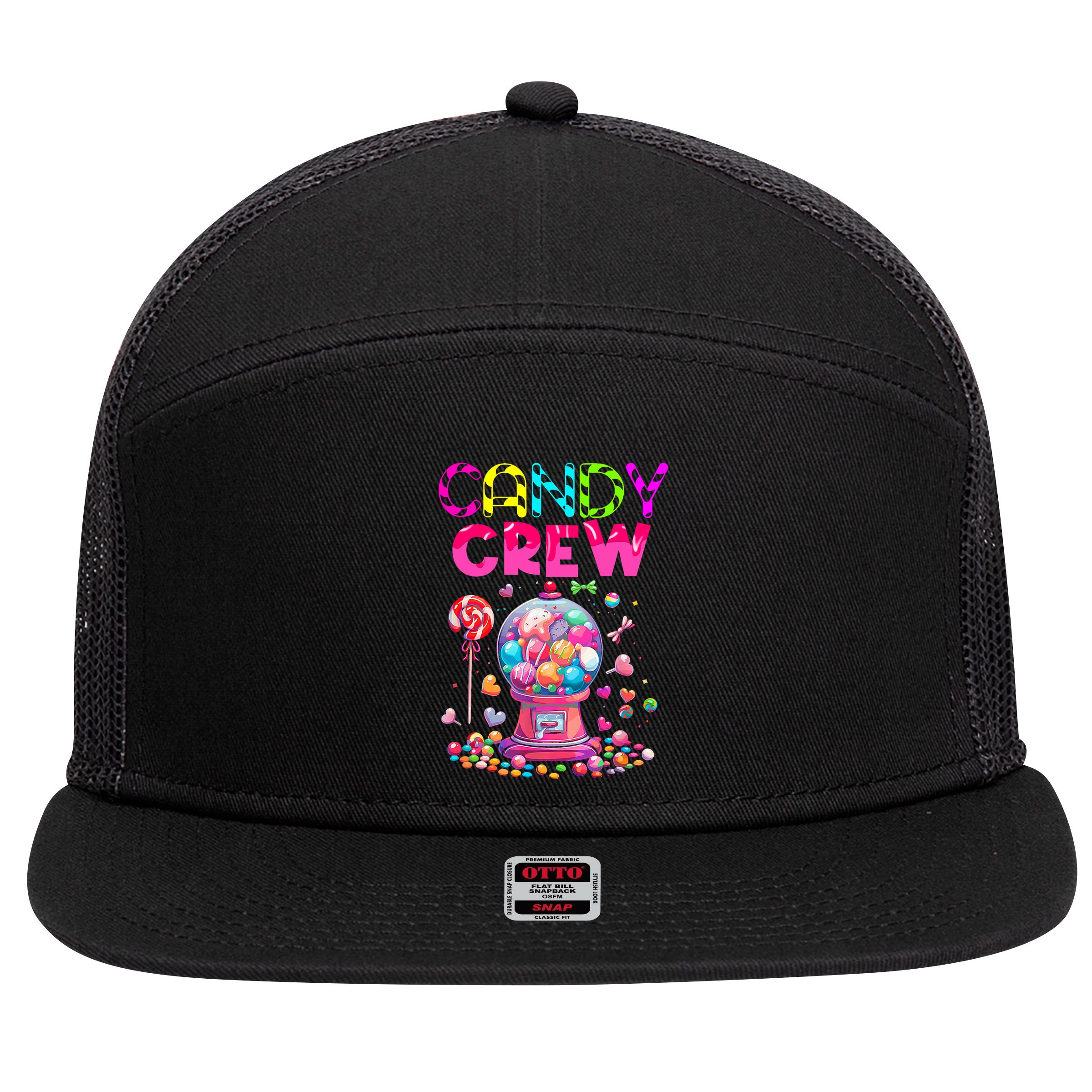 Candy Crew Candy Land Sweetie Candy Squad Halloween Costume 7 Panel Mesh Trucker Snapback Hat