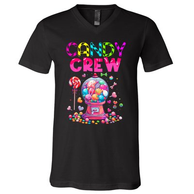 Candy Crew Candy Land Sweetie Candy Squad Halloween Costume V-Neck T-Shirt