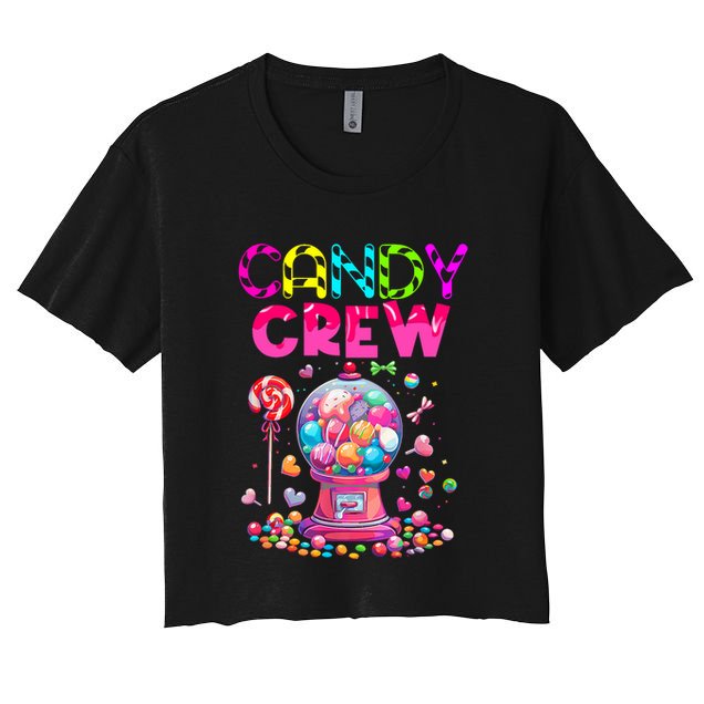 Candy Crew Candy Land Sweetie Candy Squad Halloween Costume Women's Crop Top Tee
