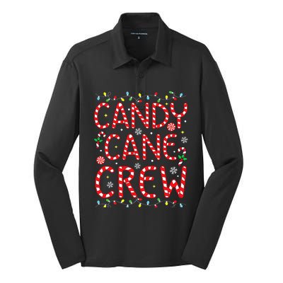 Candy Cane Crew Funny Christmas Candy Cane Lover Xmas Pajama  Silk Touch Performance Long Sleeve Polo