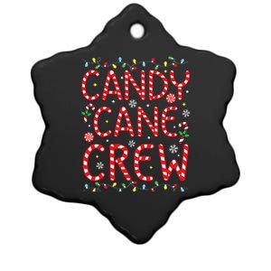 Candy Cane Crew Funny Christmas Candy Cane Lover Xmas Pajama  Ceramic Star Ornament