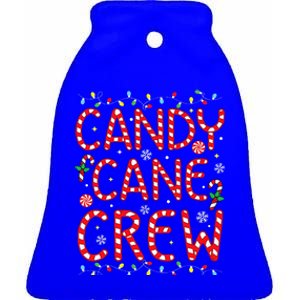 Candy Cane Crew Funny Christmas Candy Cane Lover Xmas Pajama  Ceramic Bell Ornament