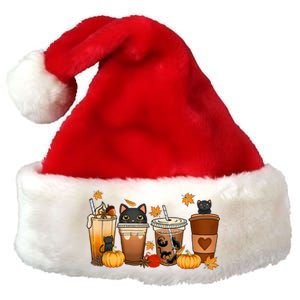 Cat Coffee Cat Mom Funny Halloween Premium Christmas Santa Hat