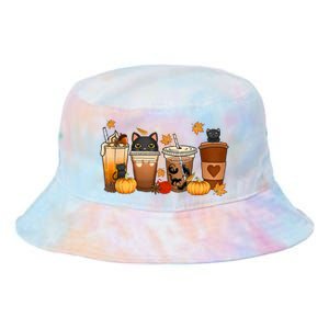 Cat Coffee Cat Mom Funny Halloween Tie Dye Newport Bucket Hat