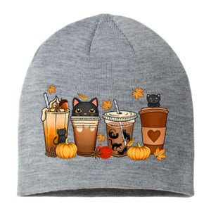 Cat Coffee Cat Mom Funny Halloween Sustainable Beanie