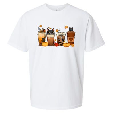 Cat Coffee Cat Mom Funny Halloween Sueded Cloud Jersey T-Shirt