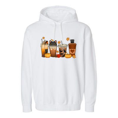 Cat Coffee Cat Mom Funny Halloween Garment-Dyed Fleece Hoodie