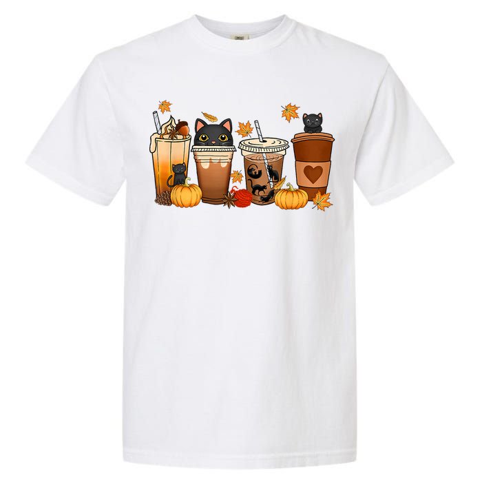 Cat Coffee Cat Mom Funny Halloween Garment-Dyed Heavyweight T-Shirt