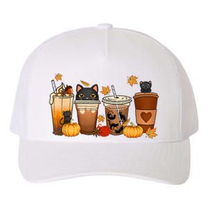 Cat Coffee Cat Mom Funny Halloween Yupoong Adult 5-Panel Trucker Hat