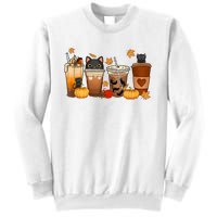 Cat Coffee Cat Mom Funny Halloween Sweatshirt