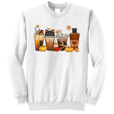 Cat Coffee Cat Mom Funny Halloween Sweatshirt