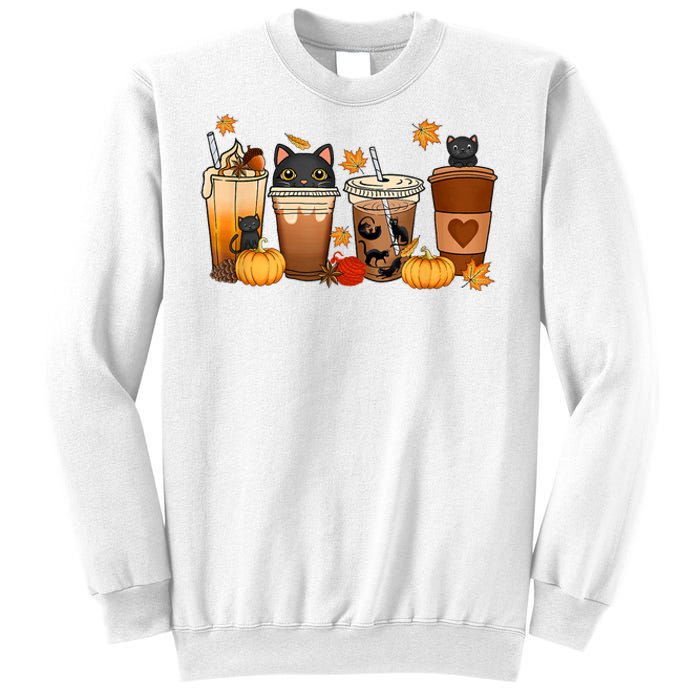 Cat Coffee Cat Mom Funny Halloween Sweatshirt