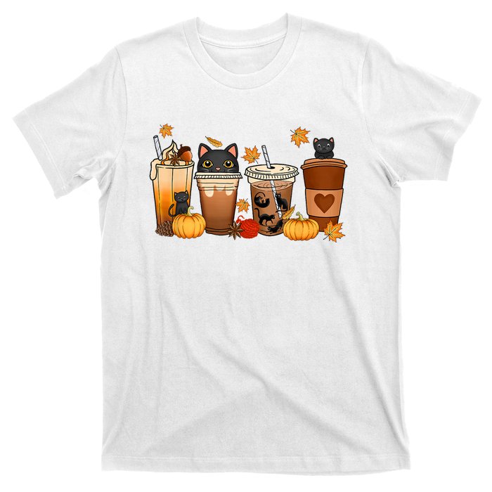 Cat Coffee Cat Mom Funny Halloween T-Shirt