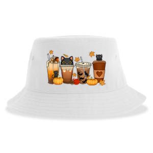 Cat Coffee Cat Mom Funny Halloween Sustainable Bucket Hat