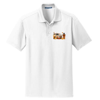 Cat Coffee Cat Mom Funny Halloween Dry Zone Grid Polo