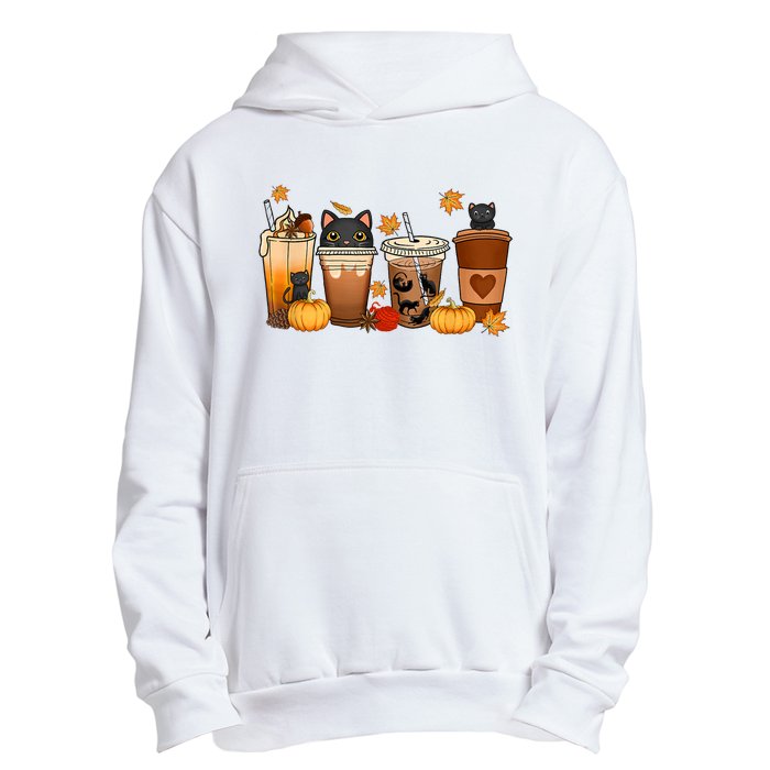 Cat Coffee Cat Mom Funny Halloween Urban Pullover Hoodie