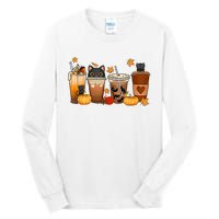 Cat Coffee Cat Mom Funny Halloween Tall Long Sleeve T-Shirt