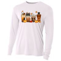 Cat Coffee Cat Mom Funny Halloween Cooling Performance Long Sleeve Crew