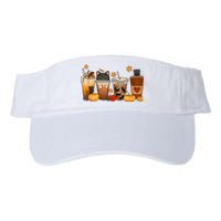 Cat Coffee Cat Mom Funny Halloween Valucap Bio-Washed Visor